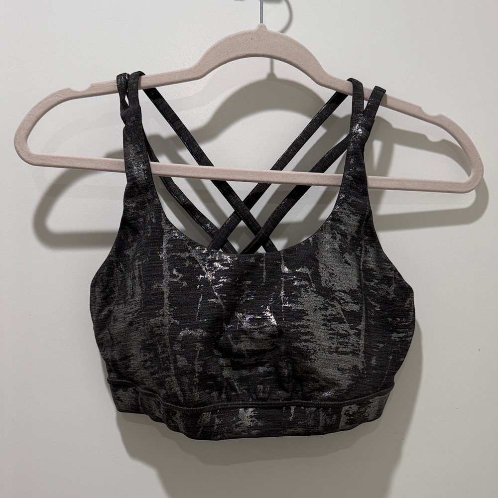 lululemon athletica Black and Gray Strappy Sports Bra